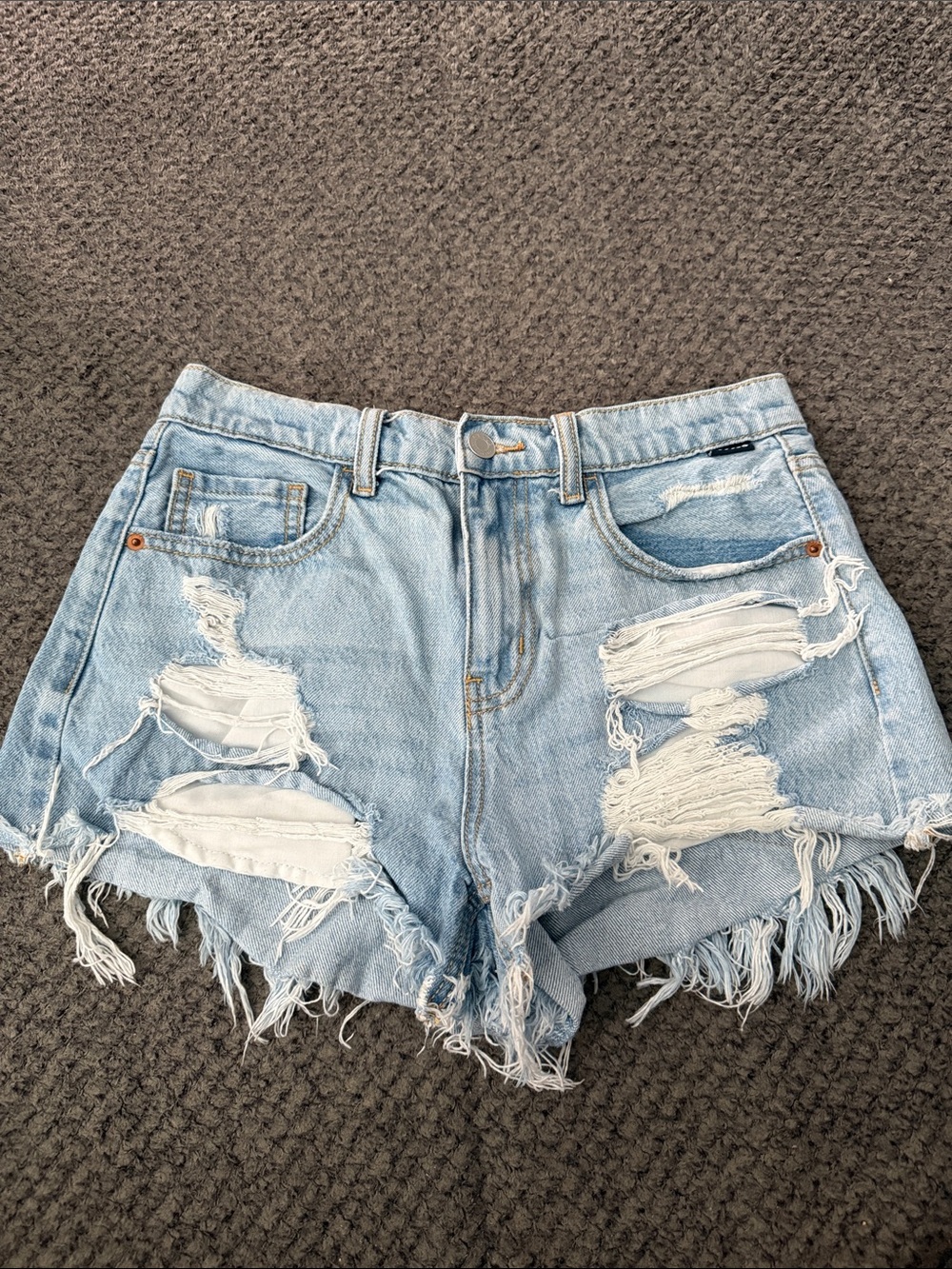Cello Light Blue Distressed Denim Cutoff Shorts
